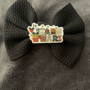 Black Bow Hair Clip with Star Wars Accent Pin